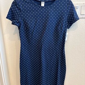 Old Navy Dark Blue Mini Dress with White Dots